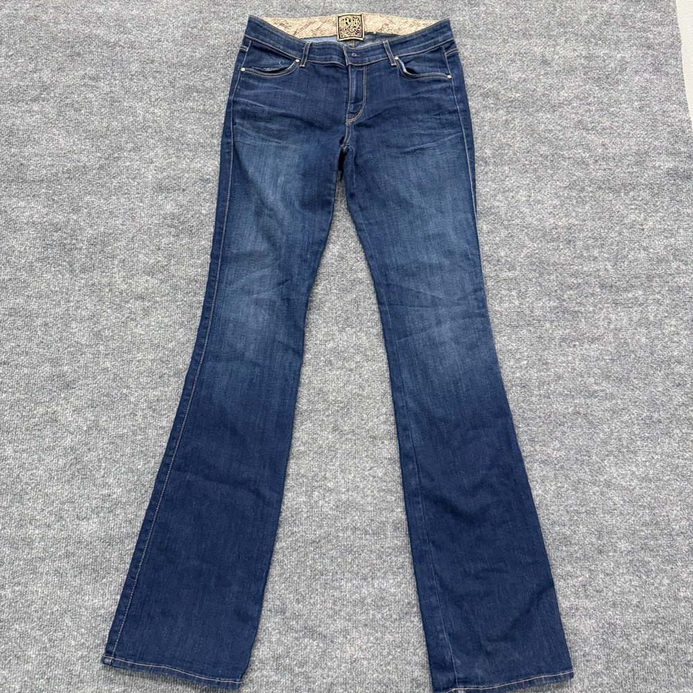 Rich & Skinny Flair Jeans Blue Denim Premium Y2K Embroidered R Pocket Size 27